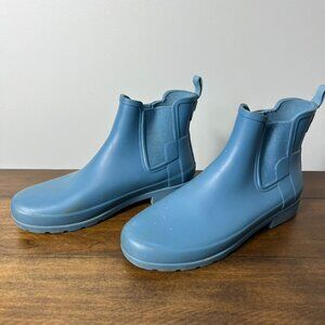 HUNTER: Women's Original Refined Chelsea Blue Boots